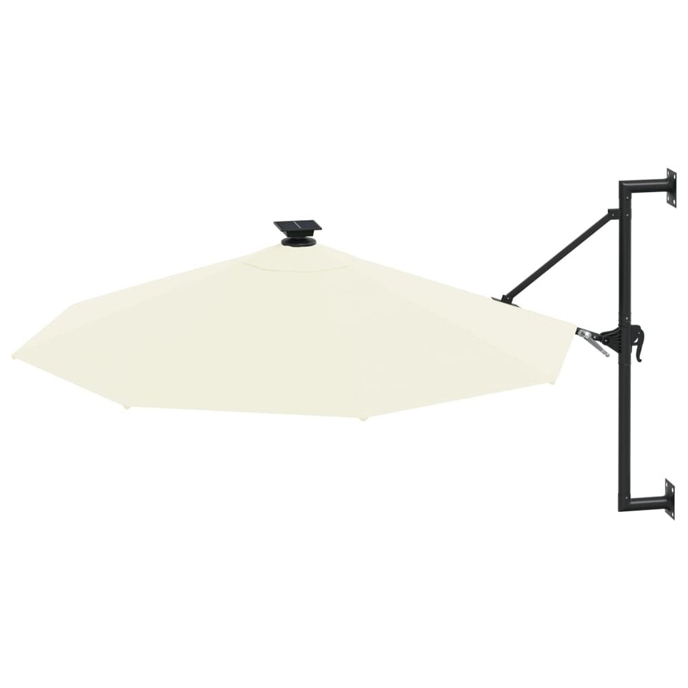 Wall-mounted Parasol with LEDs and Metal Pole 300 cm - anydaydirect