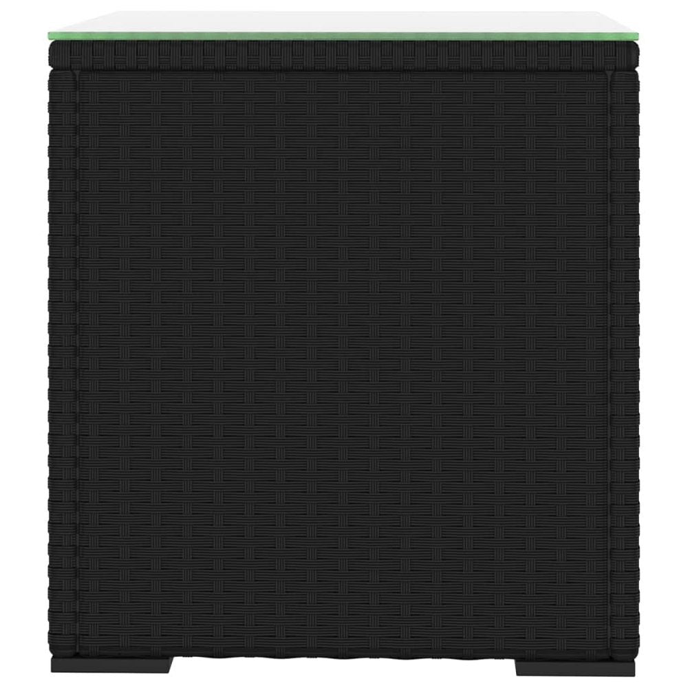 Side Table Black 40x37x40.5 cm Poly Rattan - anydaydirect
