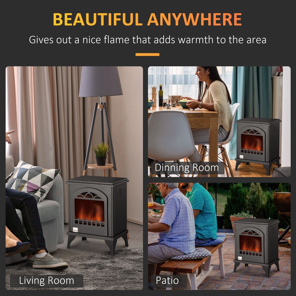 Free Standing Bio Ethanol Fireplace Heater with 1.5L Tank, Black HOMCOM - anydaydirect