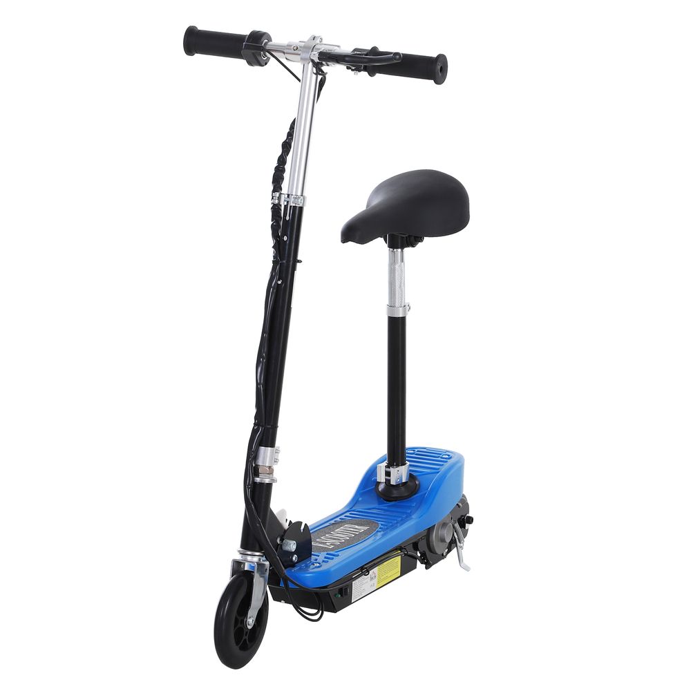 Kids Foldable Electric Powered Scooters 120W Toy Brake Kickstand Blue HOMCOM - anydaydirect