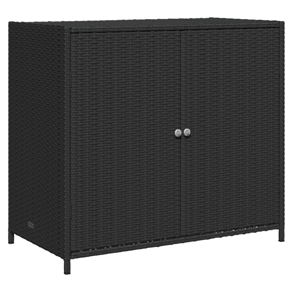 vidaXL Garden Storage Cabinet Black 83x45x76 cm Poly Rattan - anydaydirect