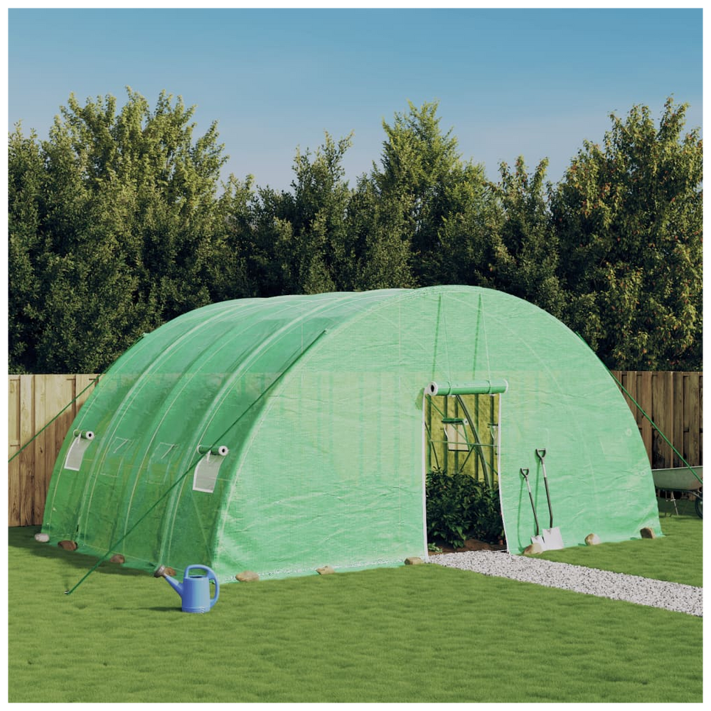 vidaXL Greenhouse with Steel Frame Green 24 m² 6x4x2.85 m - anydaydirect