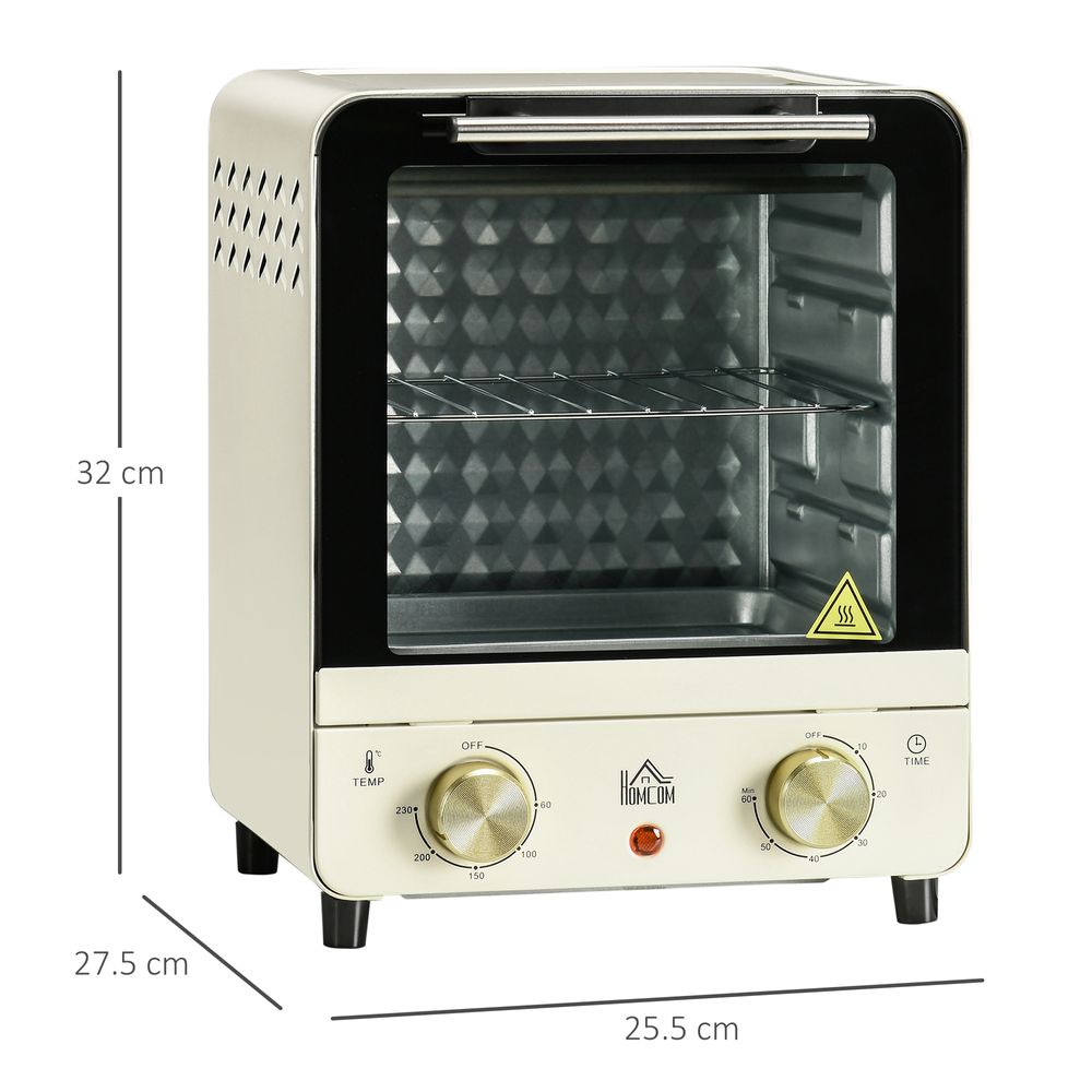 HOMCOM Convection Mini Oven Toaster Oven with Baking Tray Wire Rack Crumb Tray - anydaydirect