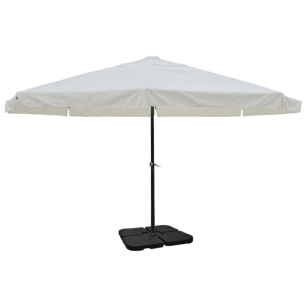 Aluminium Umbrella with Portable Base White - anydaydirect