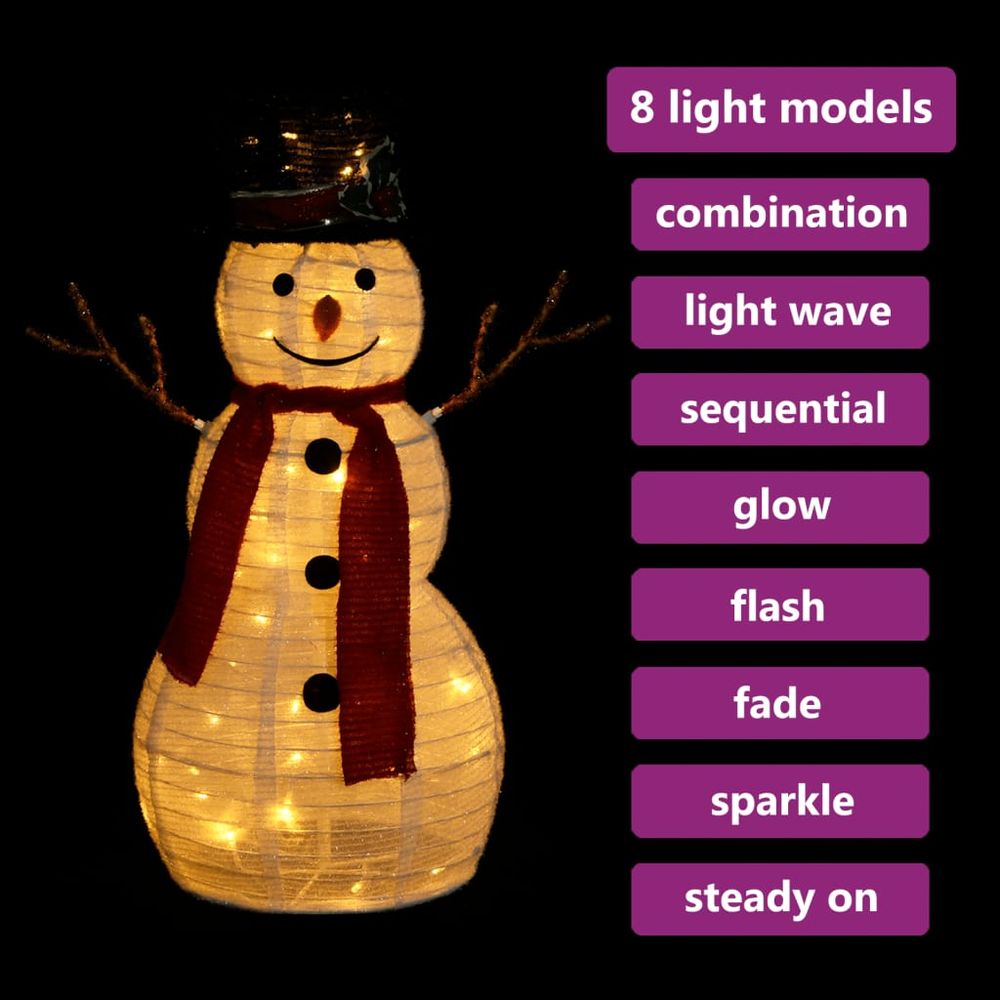 Decorative Christmas Snowman Figure with LED Luxury Fabric 90cm to 180 cm - anydaydirect