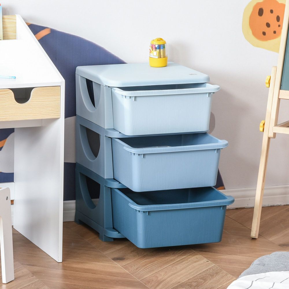 Kids Storage Units with Drawers 3 Tier Chest Vertical Dresser Tower - anydaydirect