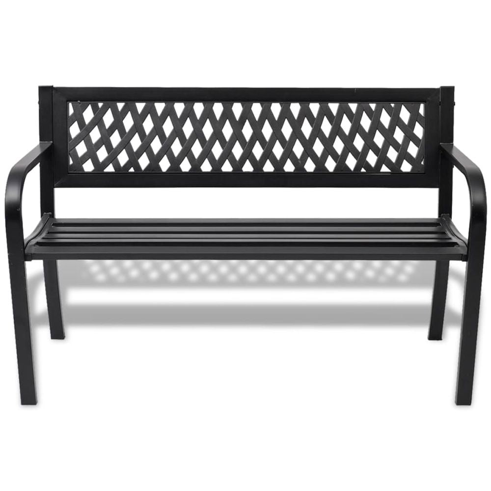 Garden Bench 118 cm Steel Black - anydaydirect