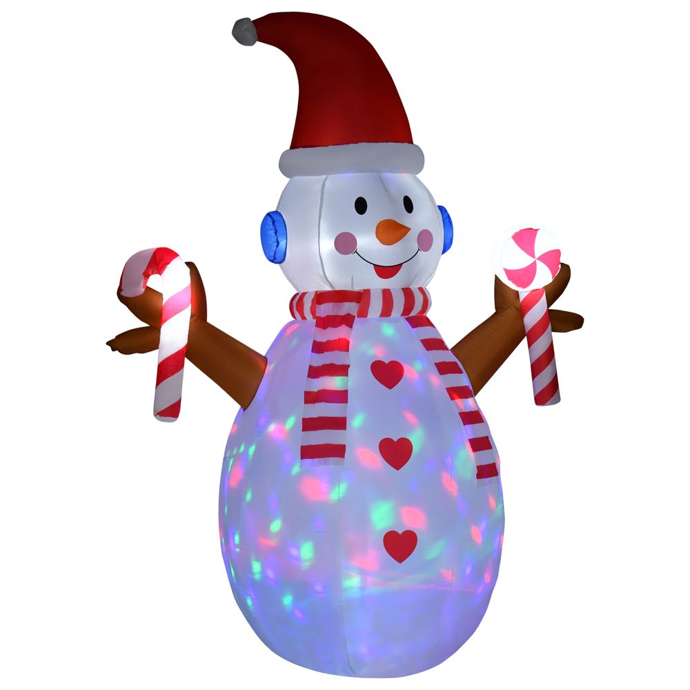8ft Christmas Inflatable Snowman with Candy Rotating Lighted Indoor Outdoor - anydaydirect