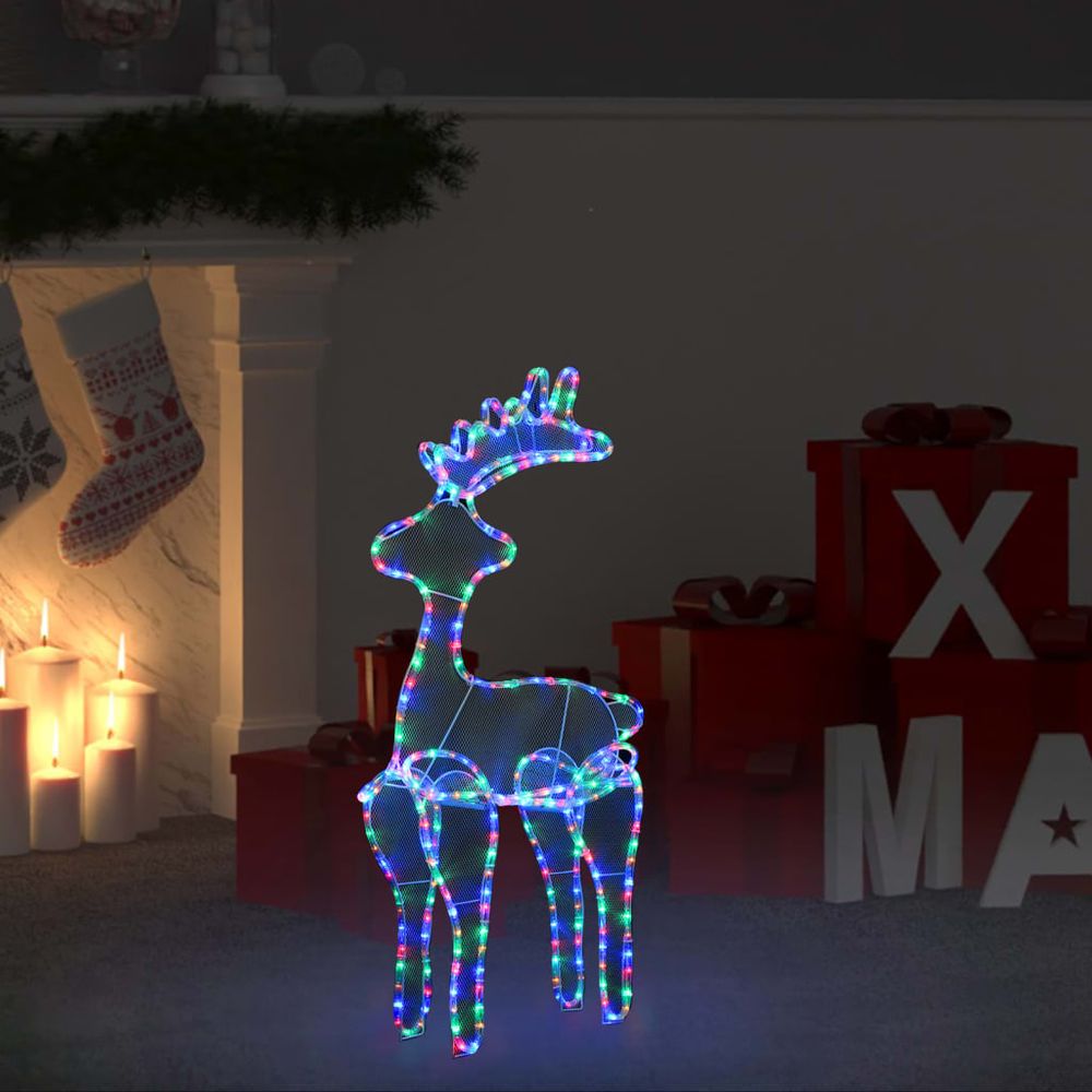 Reindeer Christmas Decoration with Mesh 306 LEDs 60x24x89cm - anydaydirect