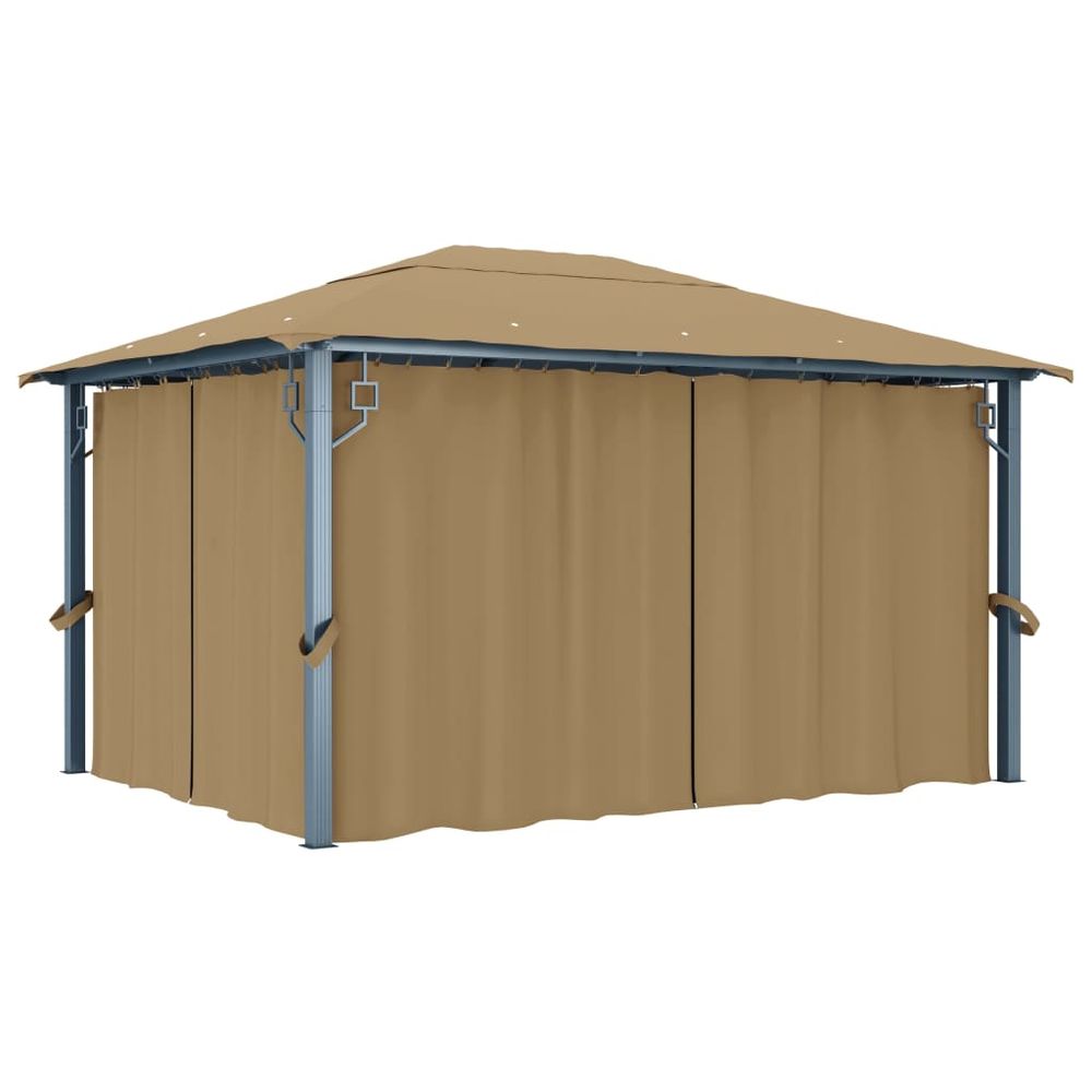 Gazebo with Curtain 300x300 cm Cream Aluminium - anydaydirect