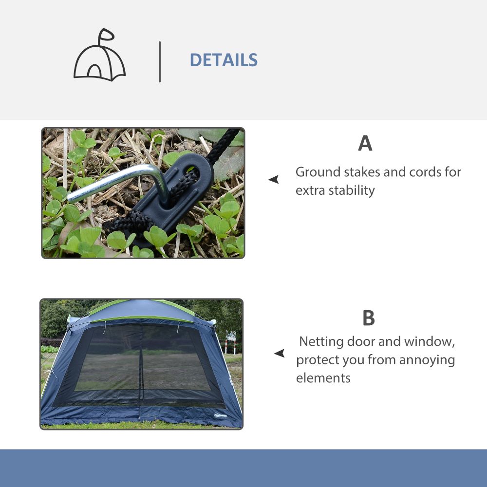 Camping Tent Sun Shelter Shade Garden Outdoor Dark Green Outsunny - anydaydirect