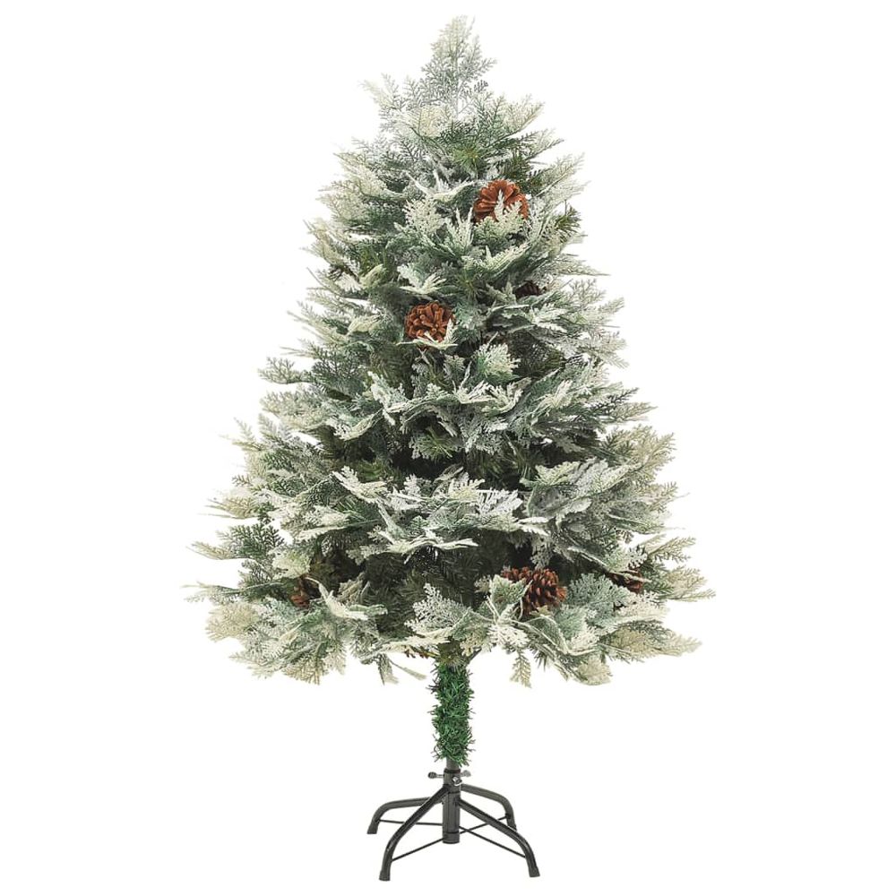 Christmas Tree with LEDs&Pine Cones Green 120 cm PVC&PE - anydaydirect