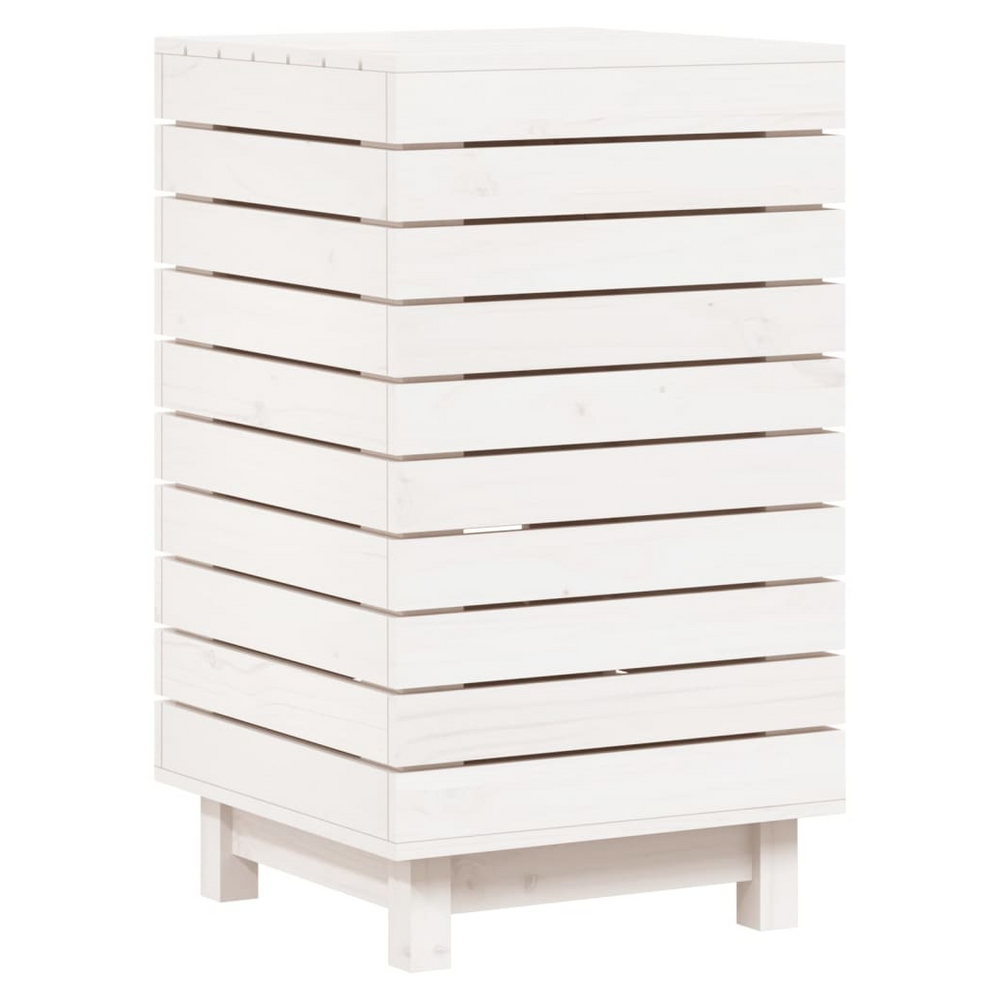 vidaXL Laundry Basket White 44x44x76 cm Solid Wood Pine - anydaydirect