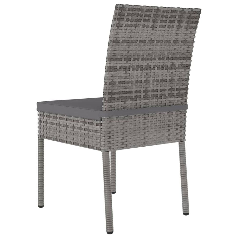 Garden Dining Chairs 2 pcs Poly Rattan Grey - anydaydirect