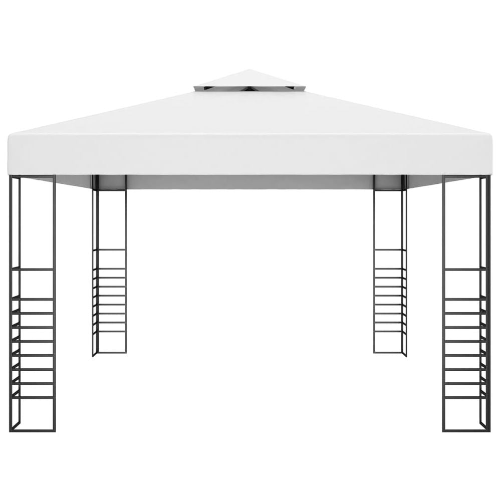 Garden Gazebo Powder-Coated Steel 4x3x2.7 m White - anydaydirect