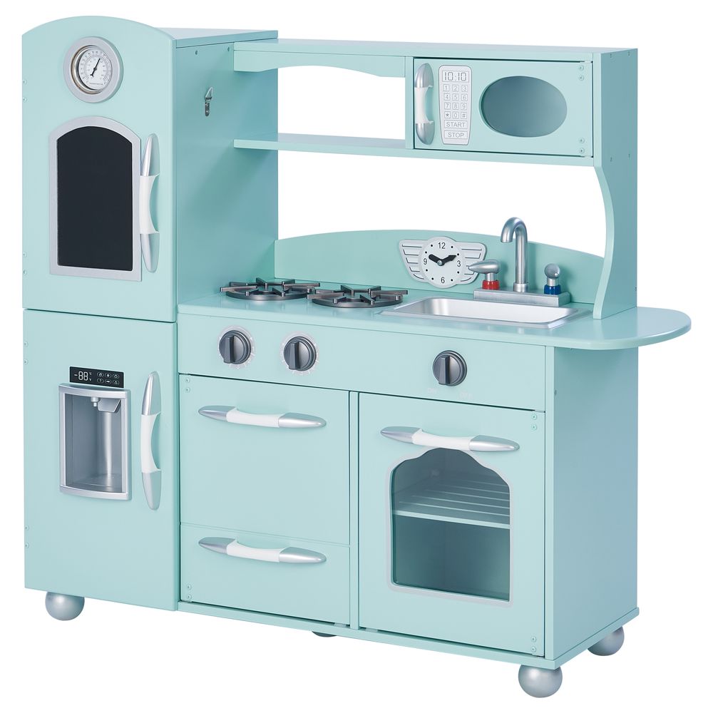 Mint Wooden Toy Kitchen with Fridge Freezer and Oven by TD-11414M - anydaydirect