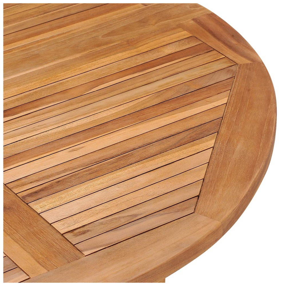 Folding Garden Dining Table Ø110x75 cm Solid Wood Teak - anydaydirect