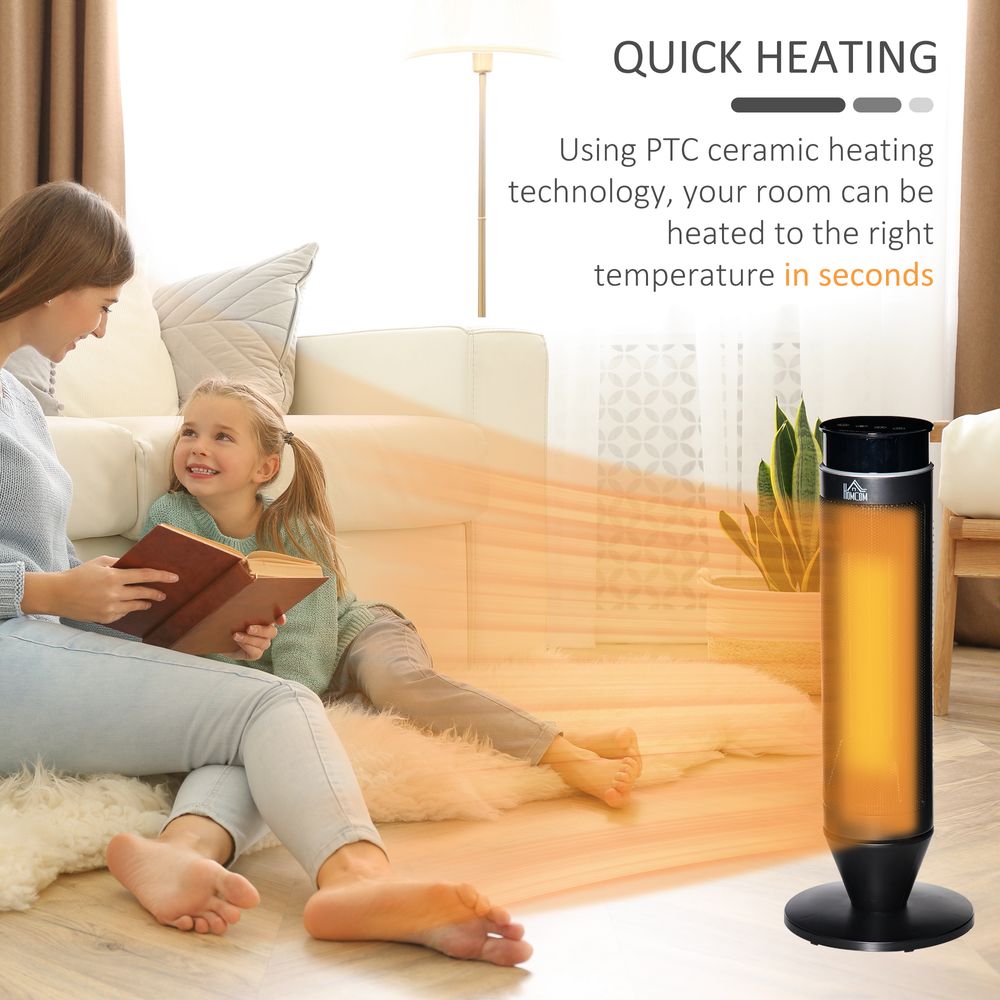 Ceramic Tower Indoor Space Heater w/ 42 � Oscillation Remote Control 8Hrs Timer - anydaydirect