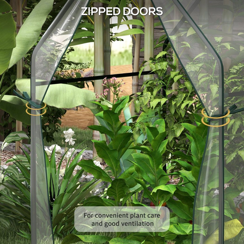 Outsunny Tomato Greenhouse with 2 Zipped Doors, Outdoor Green House, Clear - anydaydirect