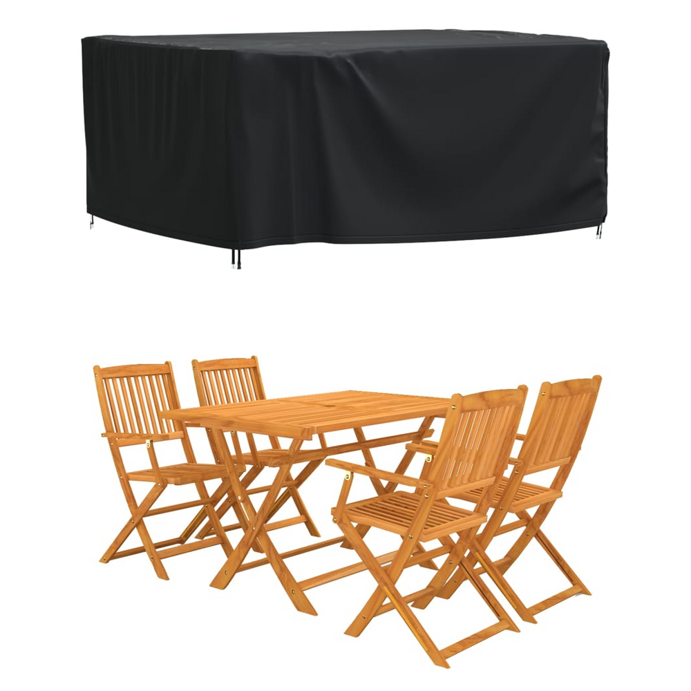 vidaXL Garden Furniture Cover Black 180x140x90 cm Waterproof 420D - anydaydirect