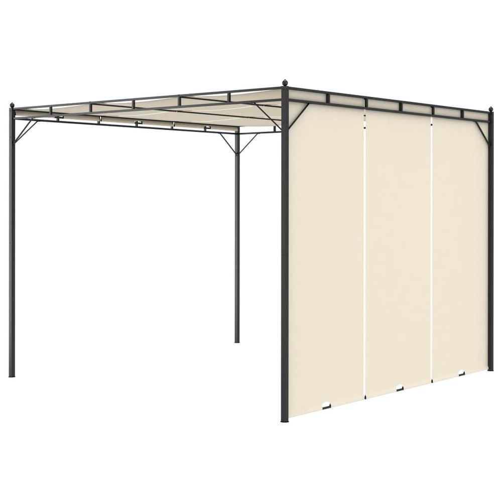 Garden Gazebo with Side Curtain 3x3x2.25m Cream - anydaydirect