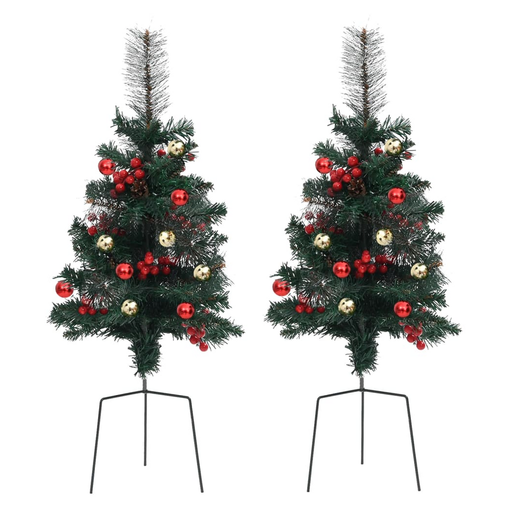 Artificial Pathway Christmas Trees 2 pcs 76 cm PVC - anydaydirect