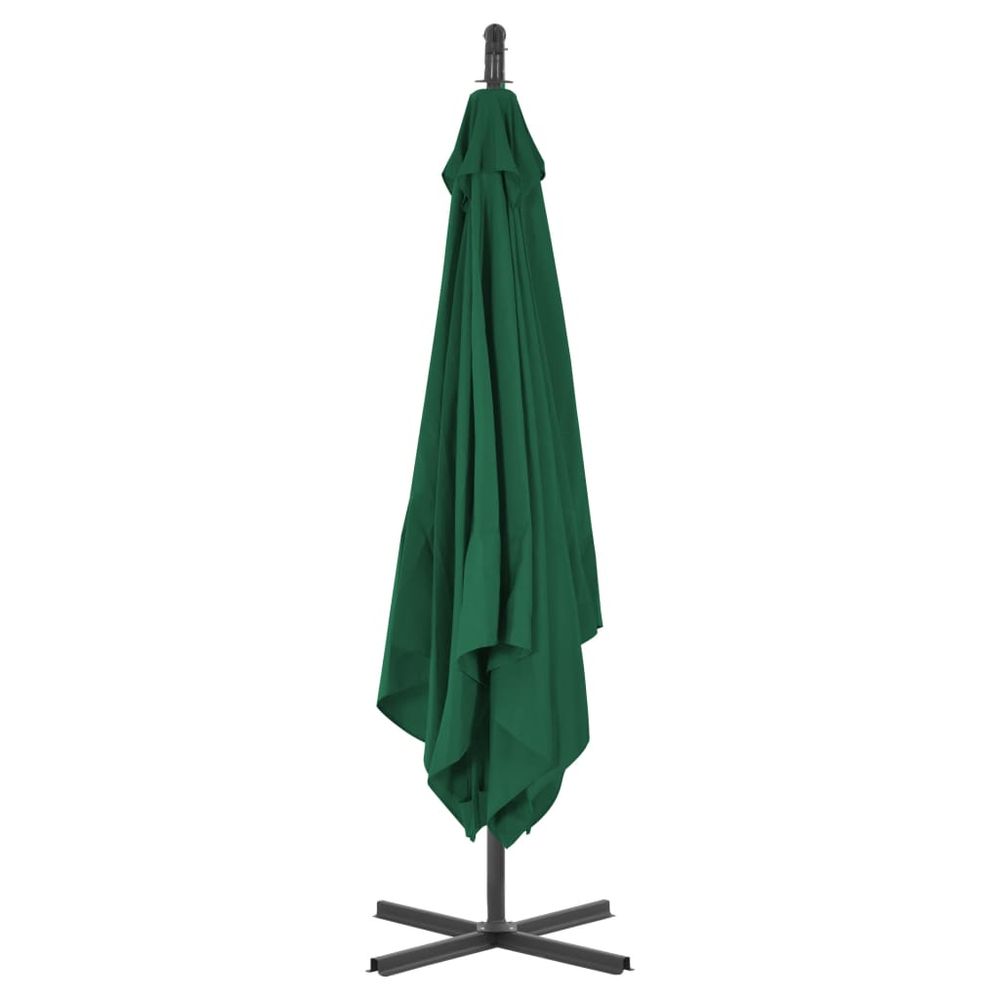 Cantilever Umbrella with Steel Pole 250x250 cm Green - anydaydirect