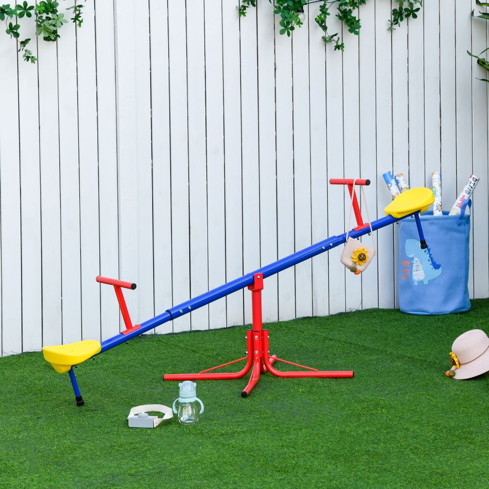 Kids 360� Rotating Metal Seesaw Swivel Teeter Totter for Garden Outsunny - anydaydirect