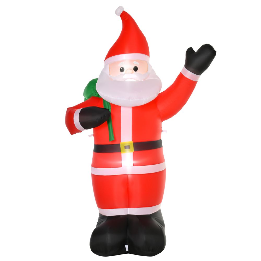 8ft Christmas Inflatable Santa Holiday Deco LED Lights Indoor Outdoor - anydaydirect