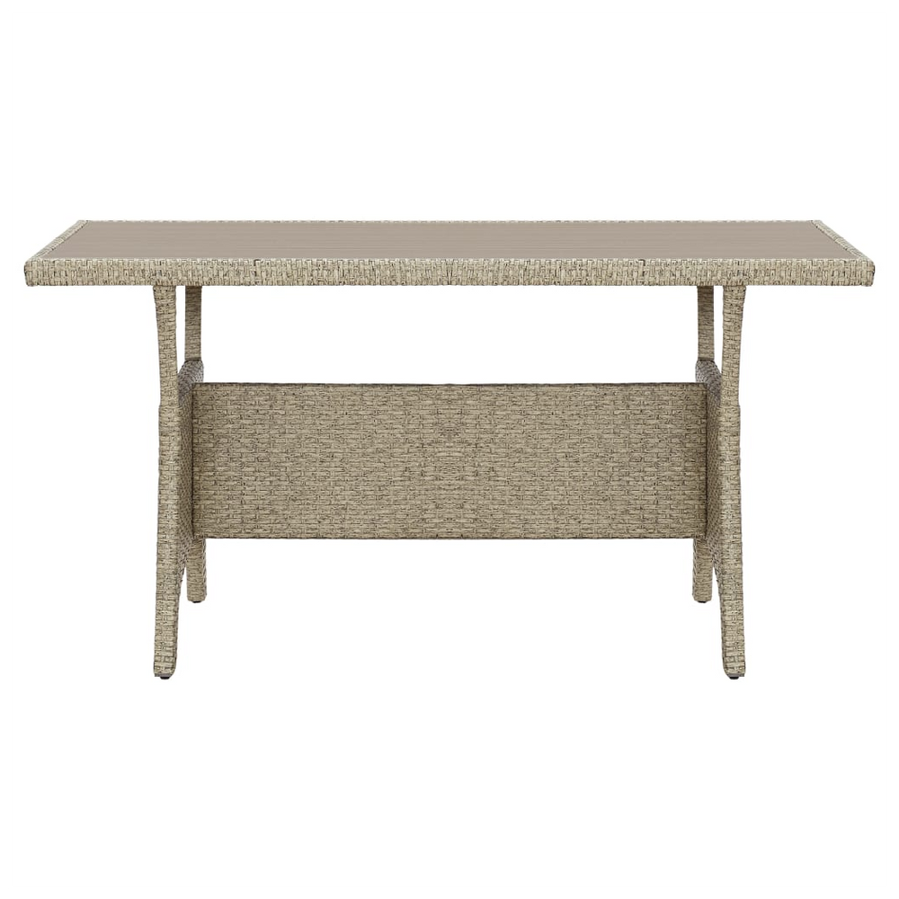 Garden Table Grey 130x70x66 cm Poly Rattan - anydaydirect