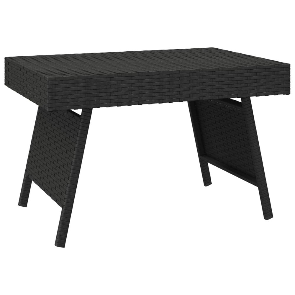 Foldable Side Table Black 60x40x38 cm Poly Rattan - anydaydirect