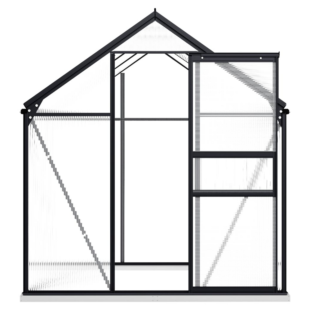 Greenhouse with Base Frame Anthracite Aluminium 3.61 m² - anydaydirect