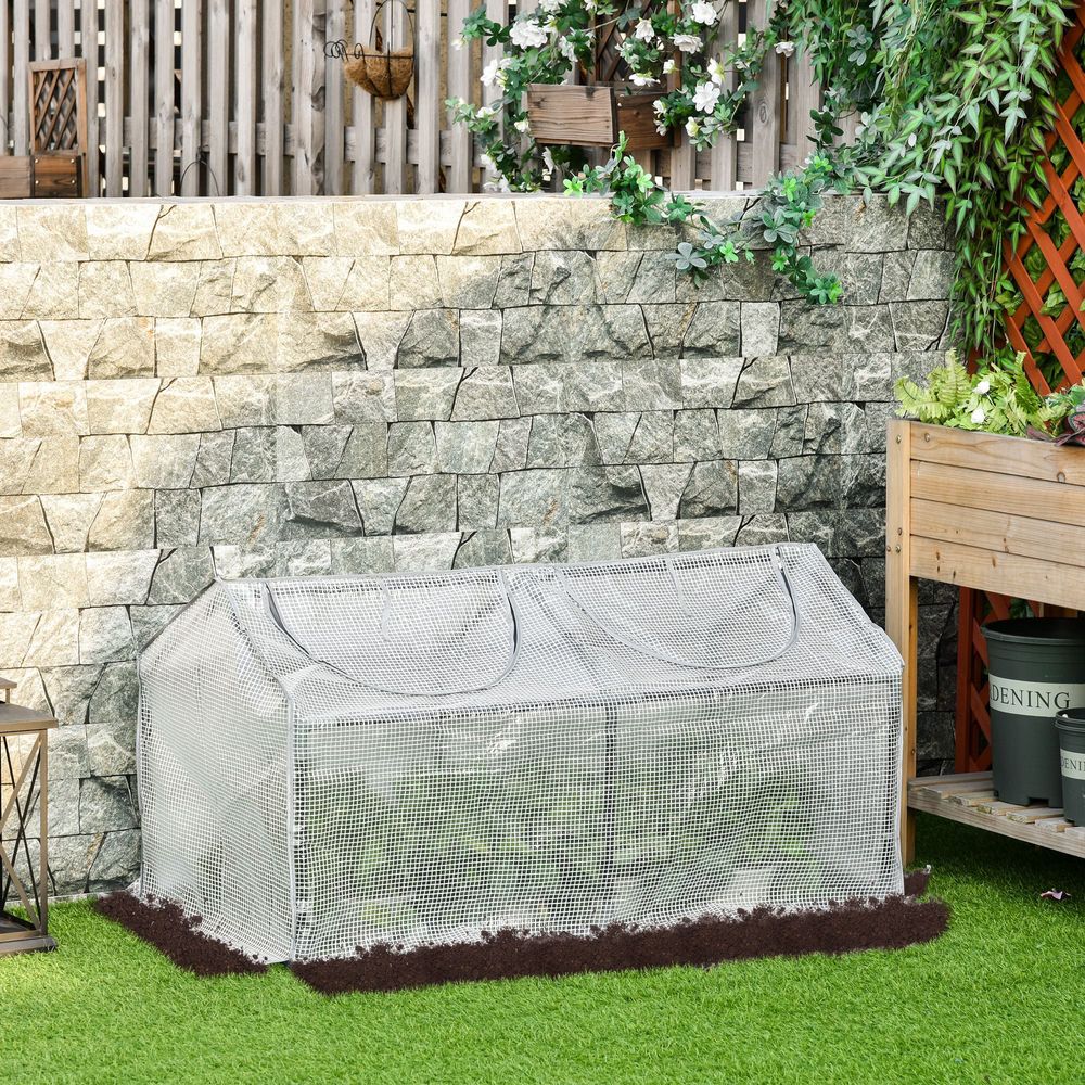 Mini Greenhouse With 2 Windows, Plant Flower Herbs Growing 120cmx60cmx60cm - anydaydirect