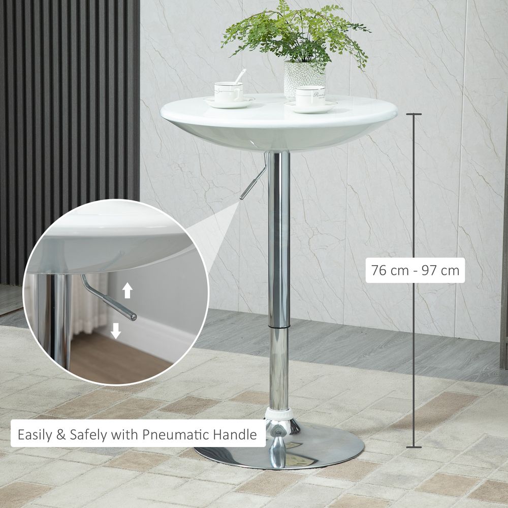 Painted Top Bistro Pub Table Adjustable Swivel Counter Home White - anydaydirect