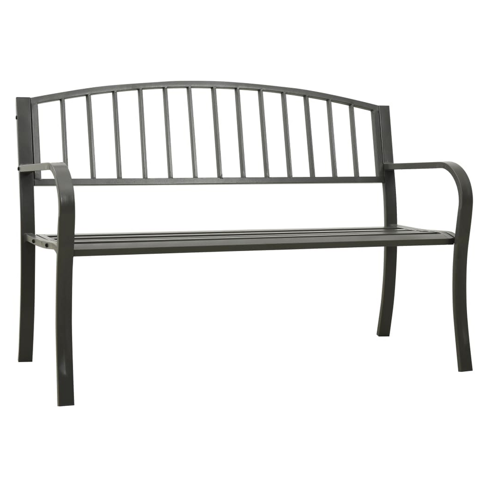 Garden Bench Grey 120 cm Steel - anydaydirect