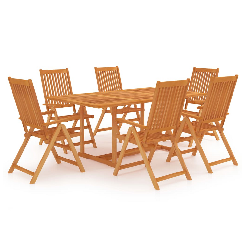 7 Piece Garden Dining Set Solid Teak Wood - anydaydirect