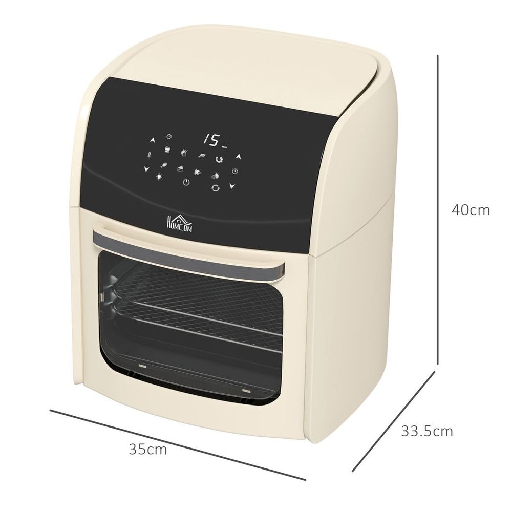 HOMCOM 12L Air Fryer Oven with 8 Preset Modes Rapid Air Circulation 1800W White - anydaydirect