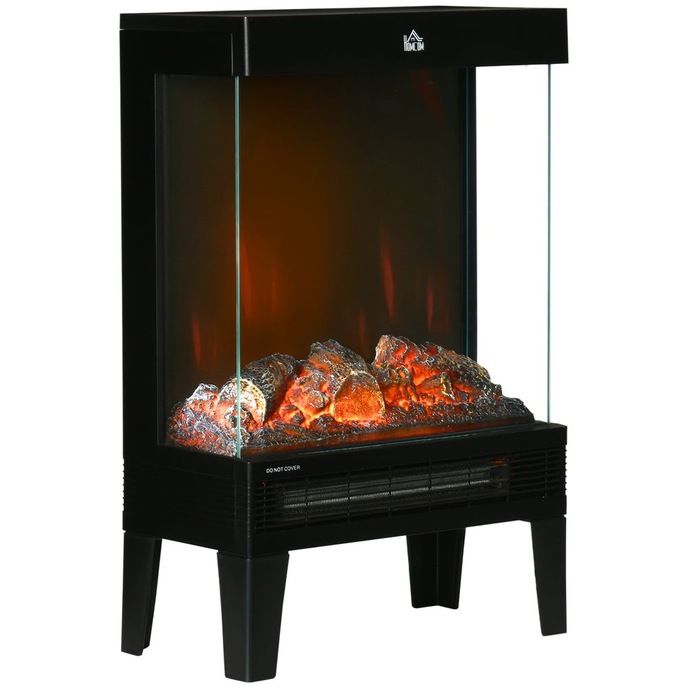 Fireplace Heater, Quiet LED Flame Effect Overheating Protection 1000/2000W - anydaydirect