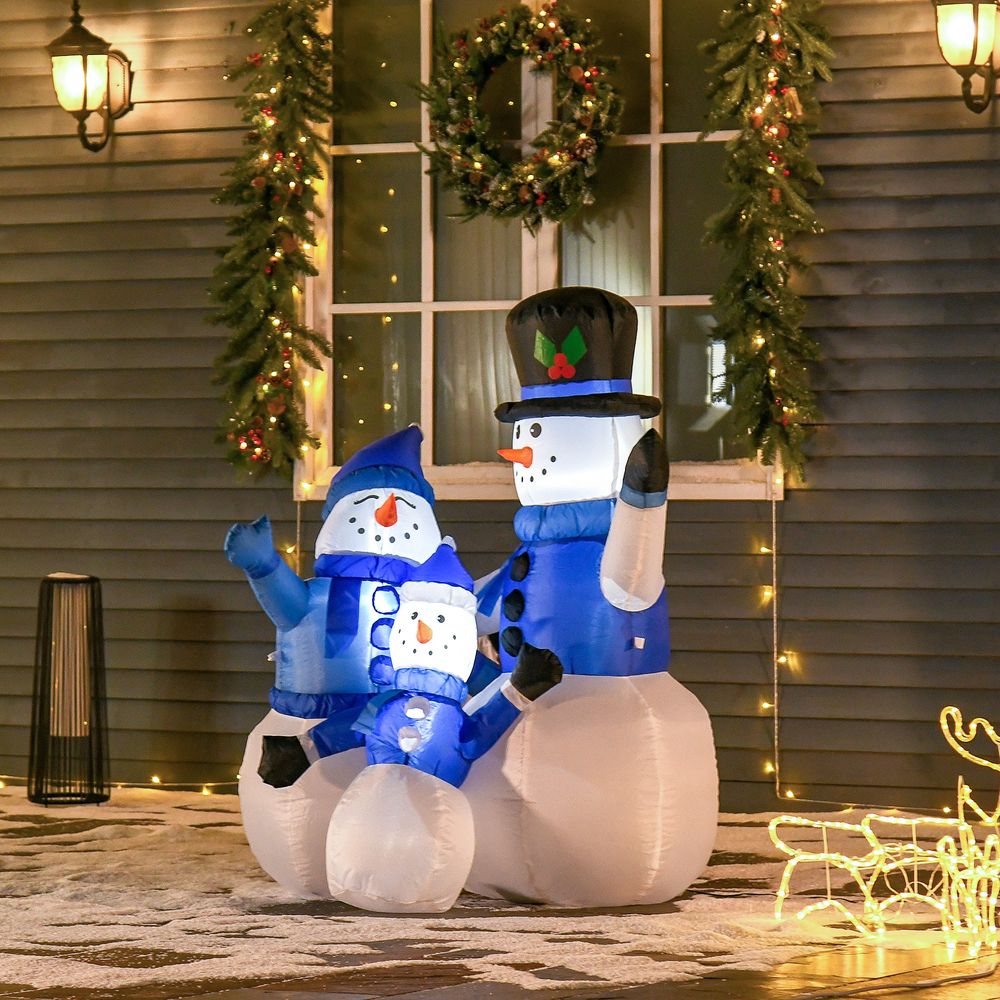 4ft Inflatable Christmas Snowmen Family Xmas LED Outdoor Indoor s Yard - anydaydirect