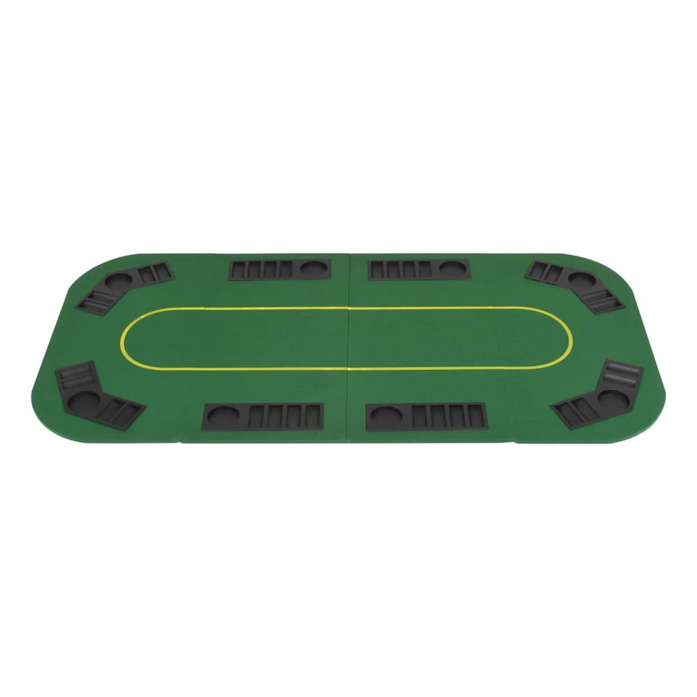 8-Player Folding Poker Tabletop 4 Fold Rectangular Green - anydaydirect