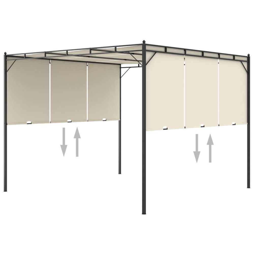 Garden Gazebo with Side Curtain 3x3x2.25m Cream - anydaydirect