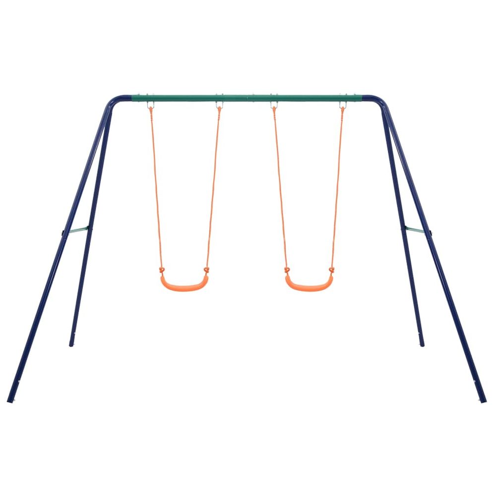 Swing Set with 2 Seats Steel - anydaydirect