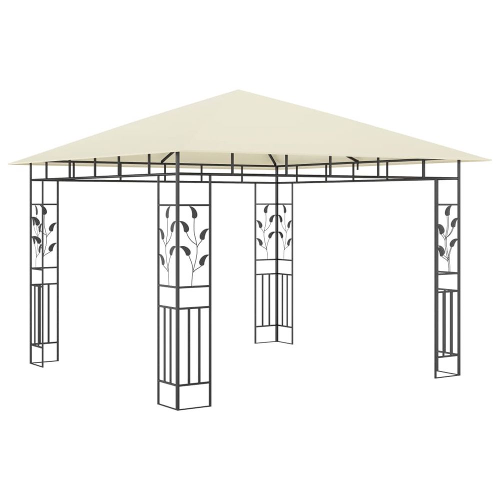 Gazebo with Mosquito Net & LED String Lights Anthracite, Cream & Taupe - anydaydirect