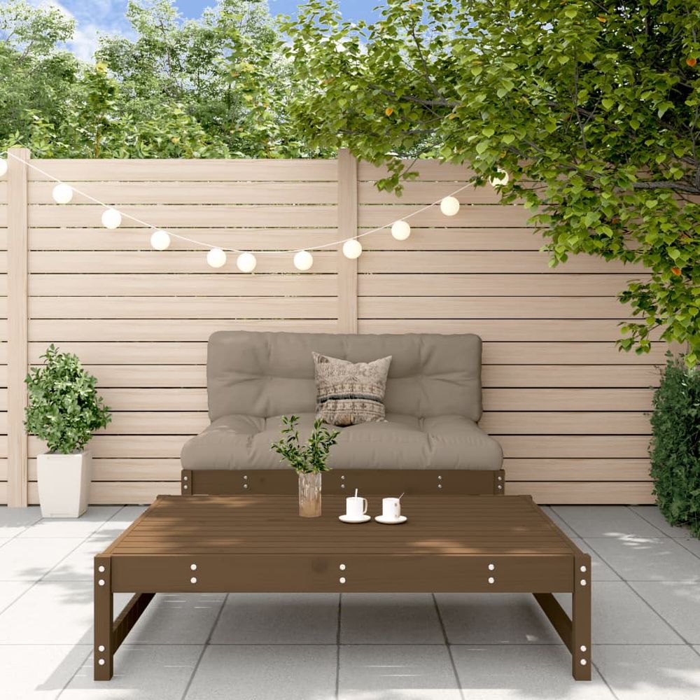 vidaXL 2 Piece Garden Lounge Set Honey Brown Solid Wood Pine - anydaydirect