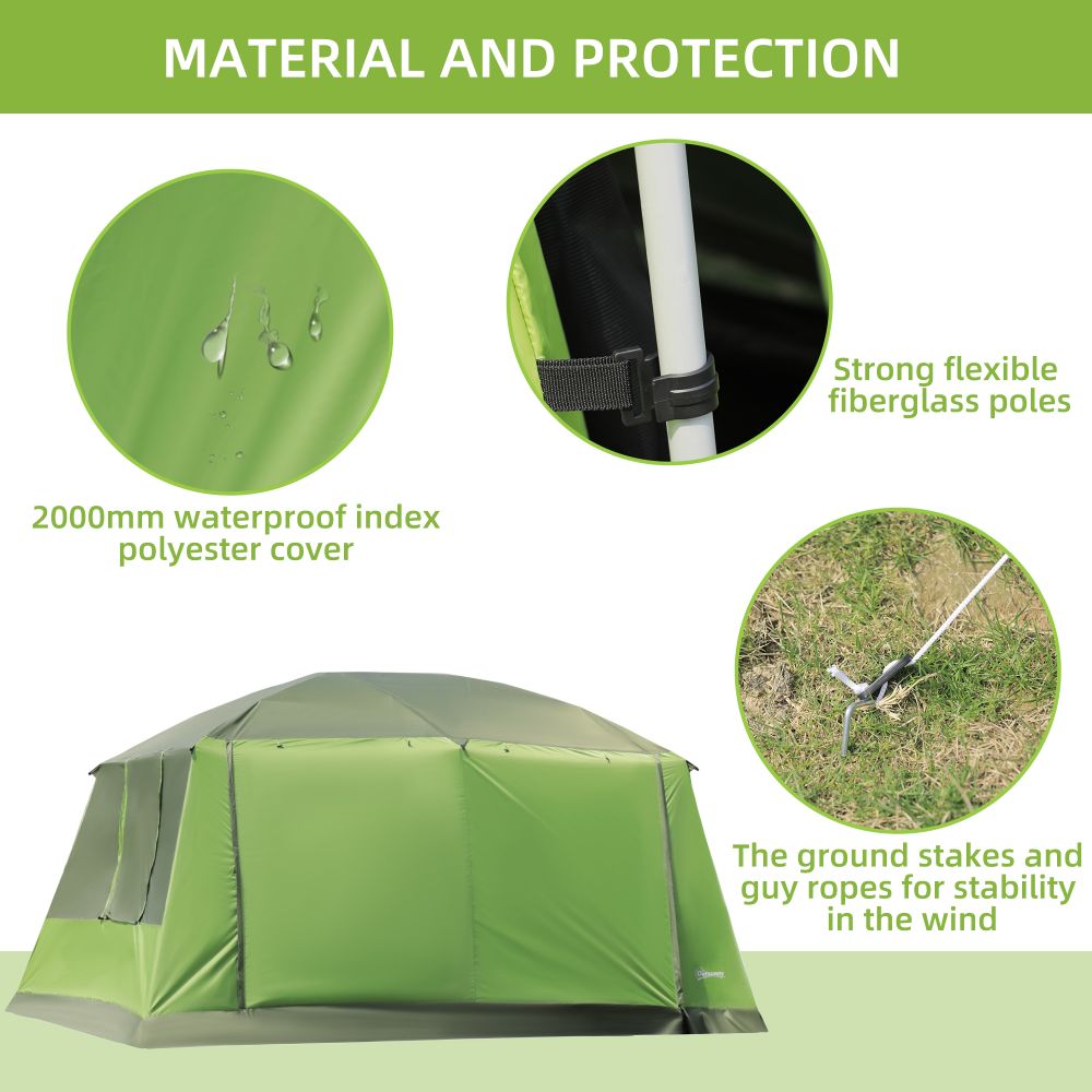 Two Room Dome Tent Camping Shelter w/ Porch and Portable Carry Bag Outsunny - anydaydirect