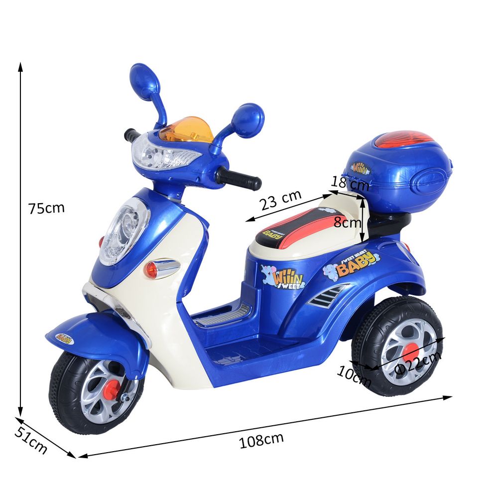 Electric Ride on Toy Car Kids Motorbike Children Battery Tricycle 6V - anydaydirect