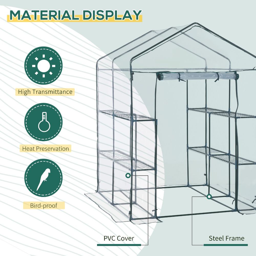 Steel Frame Greenhouse Steel Frame, 2 Shelves - anydaydirect