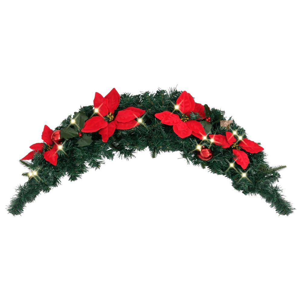 Christmas Arch with LED Lights Green 90 cm PVC - anydaydirect