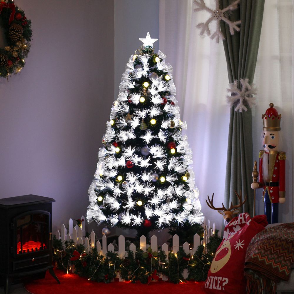 5ft White Light Christmas Tree 90 LEDs Star Topper Tri-Base Pre-Lit Home - anydaydirect