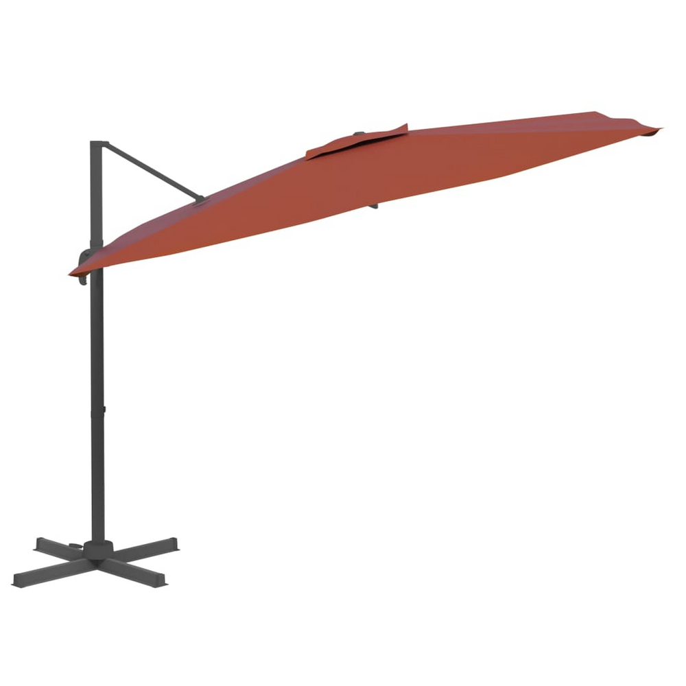 Cantilever Umbrella with Aluminium Pole Terracotta 400x300 cm - anydaydirect